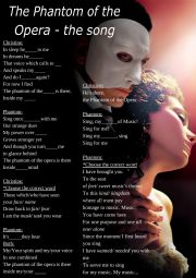 English Worksheet: The Phantom of the Opera - song