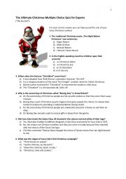 English Worksheet: Christmas Quiz