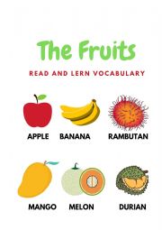 English Worksheet: The​ fruits