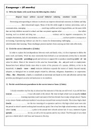 English Worksheet: 9th form exam (not mine )
