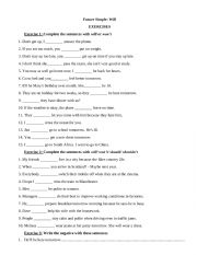 English Worksheet: Future Simple will Exercises