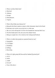 English Worksheet: Rosa Parks & Racism