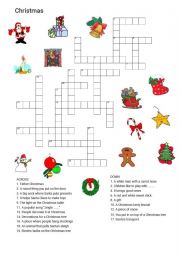 English Worksheet: Christmas crossword