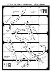 English Worksheet: CONDITIONALS  SNAKES AND LADDERS GAME
