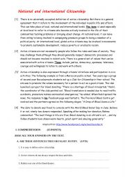 English Worksheet: GLOBAL TEST /READING +LANGUAGE +WRITING WORKSHEET