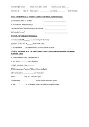 English Worksheet: quiz