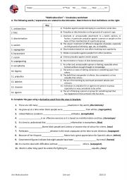 discrimination vocabulary worksheet - B1