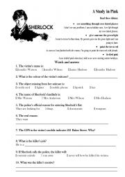 English Worksheet: A Study in Pink