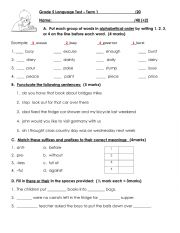 English Worksheet: Year 4 Language composite test