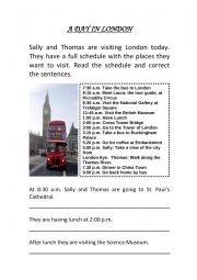 English Worksheet: A DAY IN LONDON
