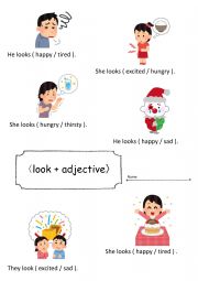 English Worksheet: look + adjective