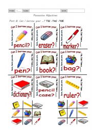 English Worksheet: Possessive Adjectives