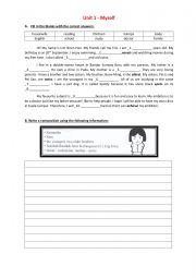 English Worksheet: Composition - Myself