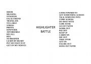 English worksheet: The Highlighter Battle