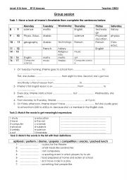 English worksheet: 8th group session module 2