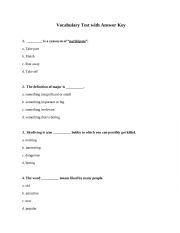 English Worksheet: Vocabulary Quiz