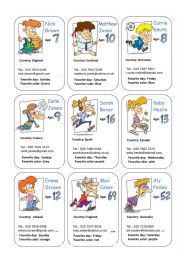 English Worksheet: Personal info speaking cards