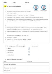 Reading exam tips - exam style task practice 