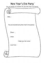 English Worksheet: new year