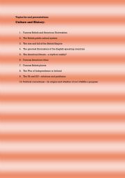 English Worksheet: Topics for oral presentation