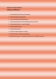 English Worksheet: Topics for oral presentation