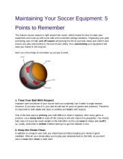 English Worksheet: Maintaining soccer equipment 