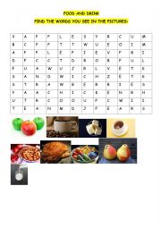 English Worksheet: FOOD AND DRINK CROSSWORD + KEY