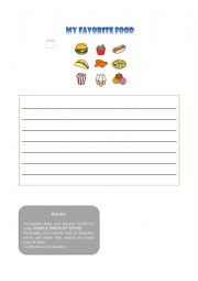 MY FAVORITE FOOD WRITING - ESL worksheet by fruitbasket