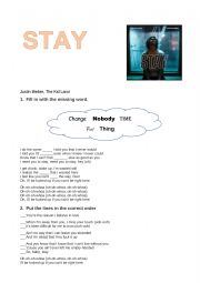 English Worksheet: Stay- Justin Bieber