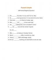 English Worksheet: Present simple 