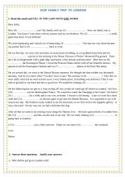 English Worksheet: Family Trip to London