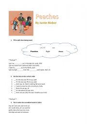English Worksheet: Peaches - Justin Bieber