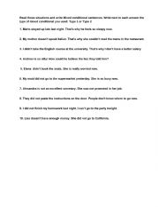 English Worksheet: Mixed Conditionals-Type 1 & 2