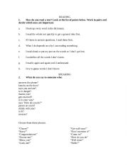 Reading and speaking activities
