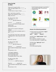 English Worksheet: Easy on Me 