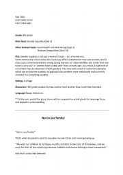 English Worksheet: Gender Equality Story