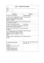 English Worksheet: Passion for fashion 