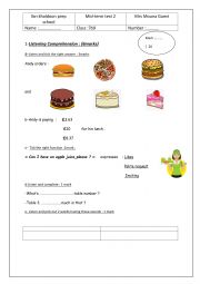 mid term test 2 for 7th forms