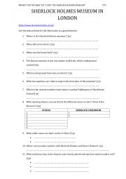 English Worksheet: Sherlock Holmes museum in London