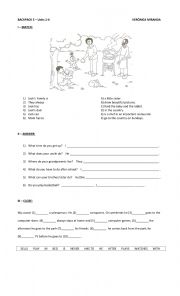 English Worksheet: Backpack 3 - Units 1-4 - Review
