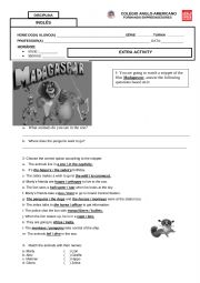 English Worksheet: madagascar exercise