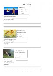 English Worksheet: describing paintings