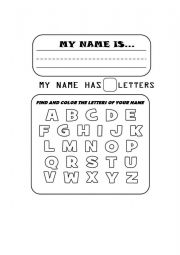English Worksheet: MY NAME IS