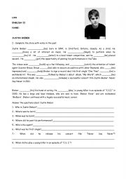 English Worksheet: Justin