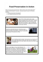 English Worksheet: Food preservation