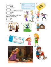The Lottery Winner by Rosemary Border Chapter 1 Vocabulary Review Worksheet