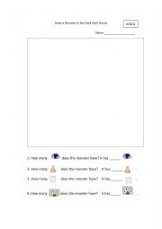 English Worksheet: In the dark dark house