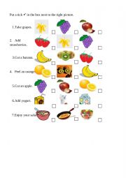 English Worksheet: Food