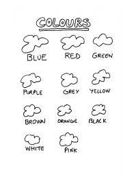 English Worksheet: Colours