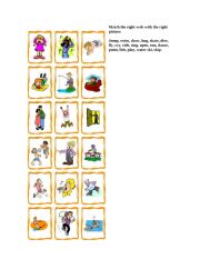 English Worksheet: Action verbs
